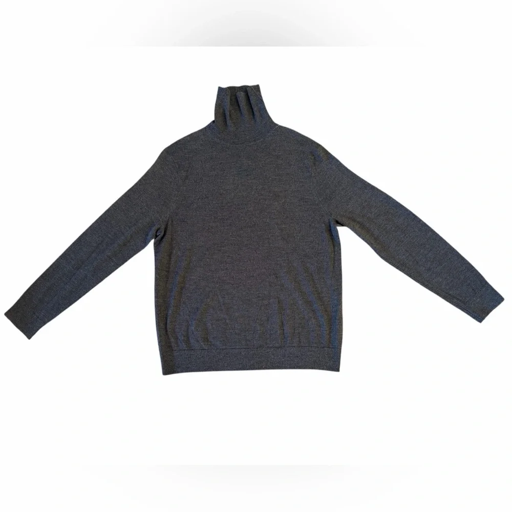 Banana Republic‎ Merino Wool Turtleneck Sweater Gray Italian Yarn NWT Size L